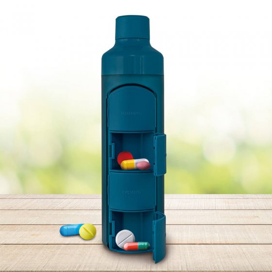 Trinkflasche mit Pillendose